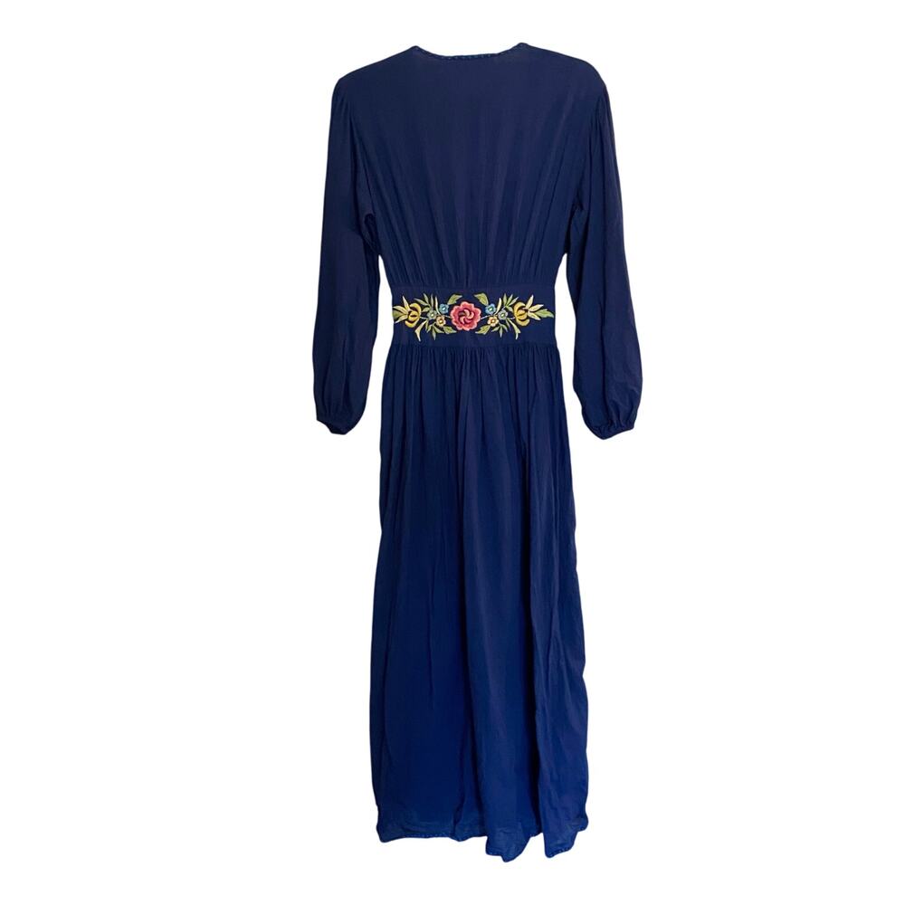 Chasing Unicorns Women's Size Small Blue Running Down A Dream Maxi Dress - Picture 3 of 12